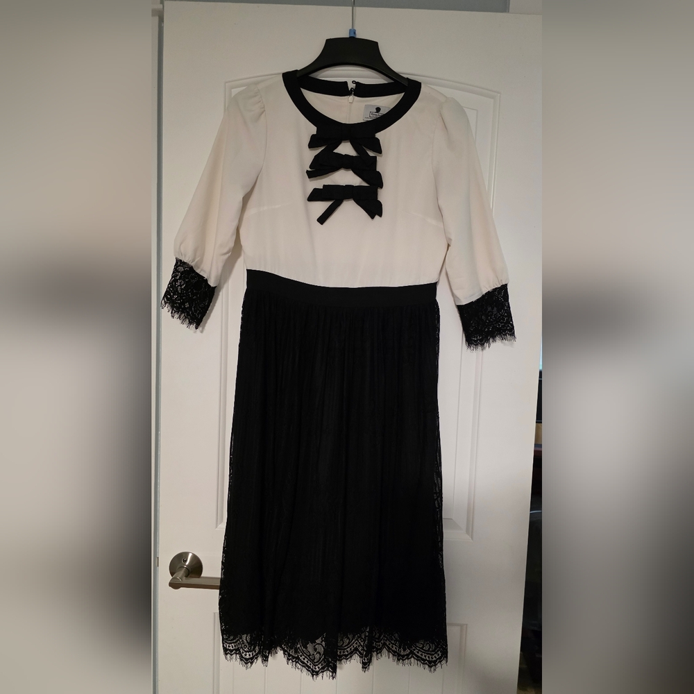 Dainty Jewells Black and White Midi Dress